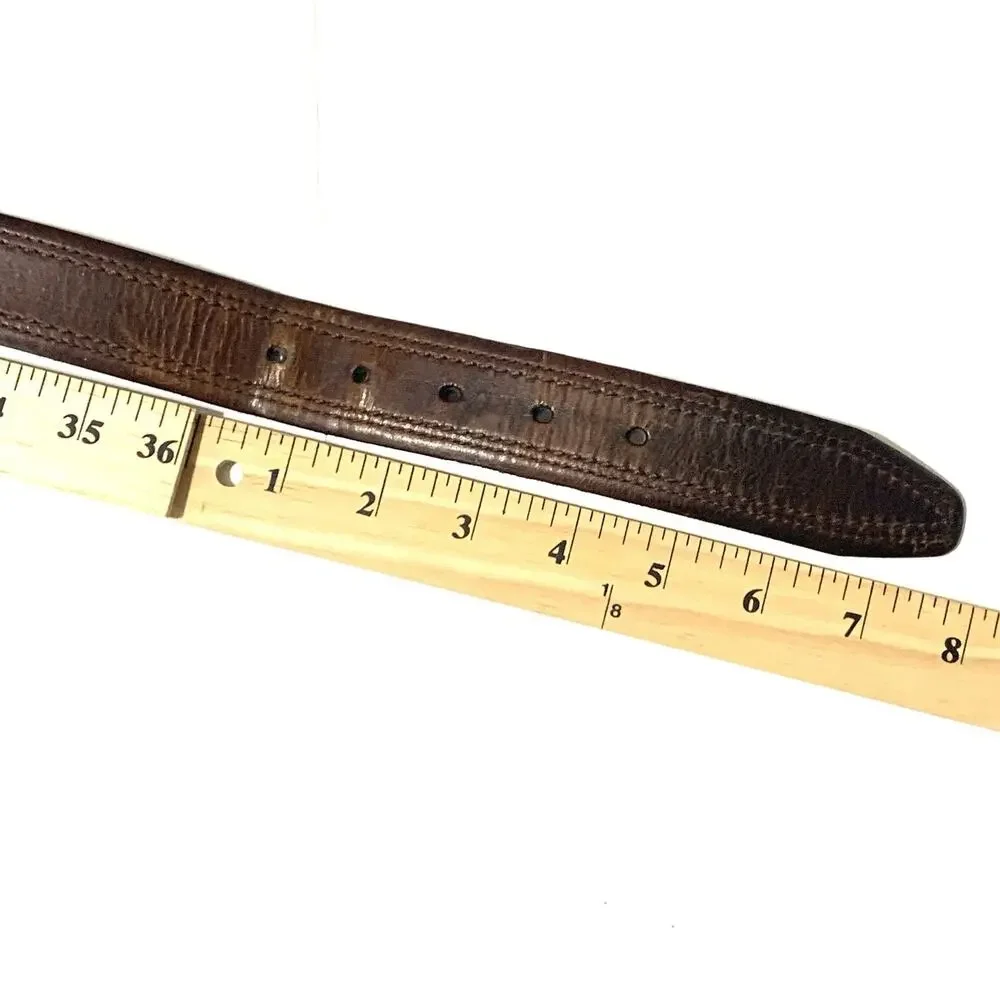 Thrashed Columbia Belt Mens Sz 40 Casual Comfort Work Belt Brown Leather Worn